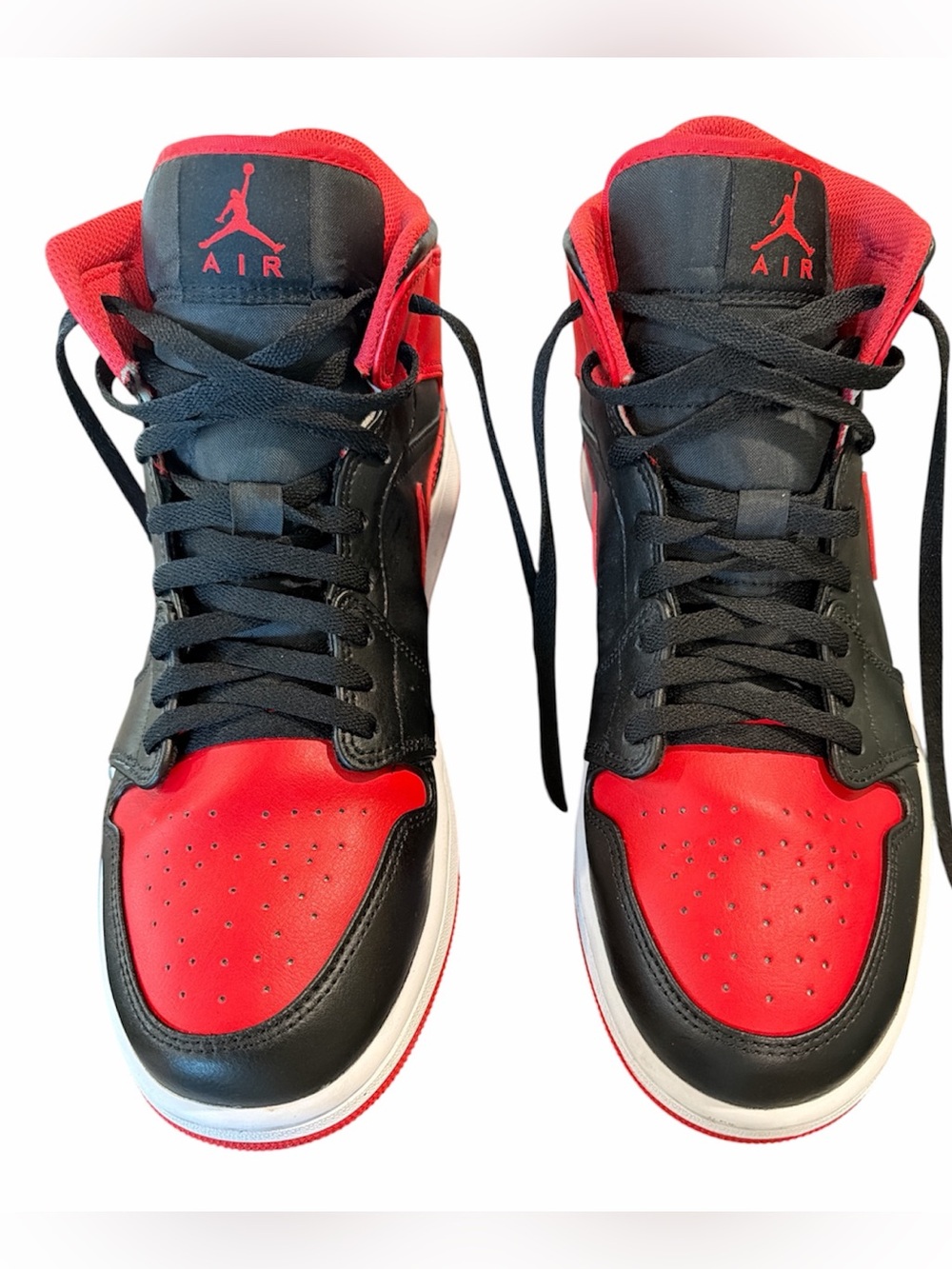 Jordan 1  Men’s High-Top Sneakers in Black and Red